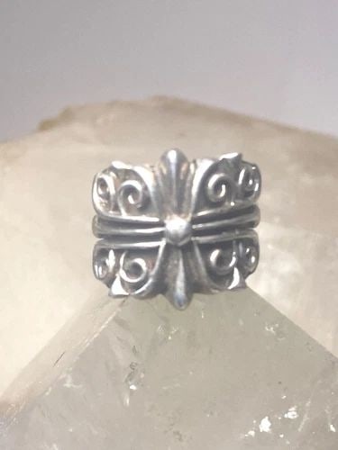 CIGAR BAND RING SIZE 5.75 SCROLLWORK BAND STERLING SILVER WOMEN GIRLS (1 of 2)