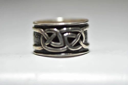 CELTIC RING SIZE 9.50 WIDE CELTIC KNOT BAND STERLING SILVER MEN WOMEN (1 of 2)