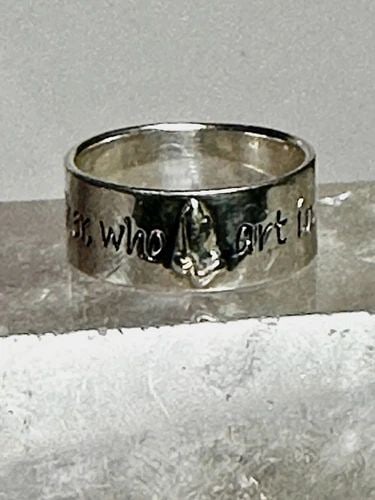 HANDS RING OUR FATHER WHO ARE IN HEAVEN RELIGIOUS BAND SIZE 6.75 STERLING SILVE: HANDS RING OUR FATHER WHO ARE IN HEAVEN RELIGIOUS BAND SIZE 6.75 STERLING SILVE Hands ring Our father who are in heaven religious band size 6.75 sterling silver women Size 6.75 Between a size 6.75 and