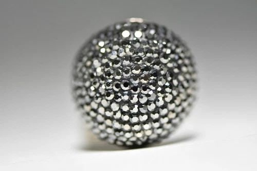 DOME RING ART DECO COCKTAIL BUBBLE BLACK CRYSTALS STERLING SILVER WOMEN SIZE 6.5: DOME RING ART DECO COCKTAIL BUBBLE BLACK CRYSTALS STERLING SILVER WOMEN SIZE 6.5 Dome ring Art Deco cocktail bubble black crystals sterling silver women Size 6.50 Weight 10g Widest part of band 1" Thi