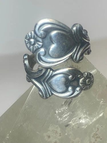 HEART RING LOVE VALENTINE WRAP AROUND BAND STERLING SILVER WOMEN (1 of 2)