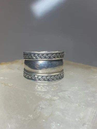 CIGAR BAND RING SIZE 7.75 SOUTHWESTERN STERLING SILVER WOMEN (1 of 2)