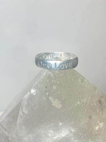 ONE LOVE ONE LIFE RING SIZE 9.25 BAND WORDS STERLING SILVER (1 of 2)