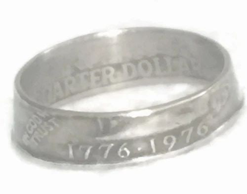 QUARTER DOLLAR LIBERTY 1776 1976 COIN UNITED STATES RING BAND SIZE 11.25 MEN (1 of 2)