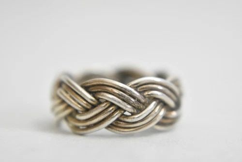 ROPE RING MEXICO WOMEN BIKER BAND STERLING SILVER GIRLS BOYS (1 of 2)