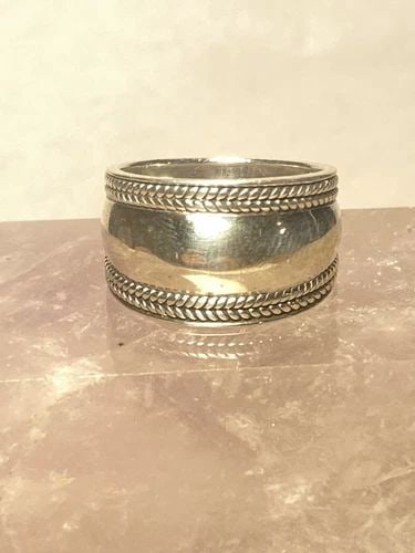 WIDE RING SIZE 6.75 CIGAR BAND STERLING SILVER WOMEN MEN (1 of 2)
