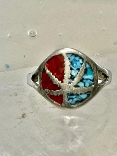 MARIJUANA LEAF RING SIZE 5.75 TURQUOISE CHIPS CORAL STERLING SILVER WOMEN: MARIJUANA LEAF RING SIZE 5.75 TURQUOISE CHIPS CORAL STERLING SILVER WOMEN Marijuana leaf ring size 5.75 turquoise chips coral sterling silver women I leave the rings unpolished until I sell .. If the 