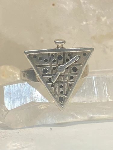 CLOCK RING SIZE 7 TIME STERLING SILVER WOMEN GIRLS (1 of 2)