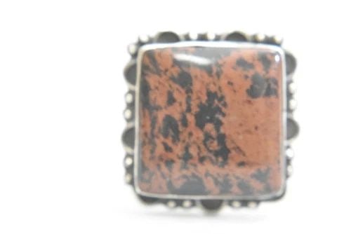 MAHOGANY JASPER RING STERLING SILVER NATURAL EARTH TONES WOMEN SIZE 8.75: MAHOGANY JASPER RING STERLING SILVER NATURAL EARTH TONES WOMEN SIZE 8.75 Mahogany Jasper ring sterling silver natural earth tones women Size 8.75 Weight 10.1g Widest part of band 1 1/8" Thinnest part 