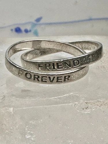FOREVER FRIENDS RING ROLLING BAND SIZE 7.25 STERLING SILVER WOMEN GIRLS (1 of 2)