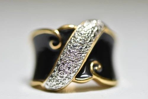 COCKTAIL RING GOLD OVER STERLING SILVER ART DECO INFLUENCES SIZE 8.75: COCKTAIL RING GOLD OVER STERLING SILVER ART DECO INFLUENCES SIZE 8.75 Cocktail ring long sterling silver with some of gold over sterling silver women girls Size 8.75 Weight 8.8g Widest Part of the ban