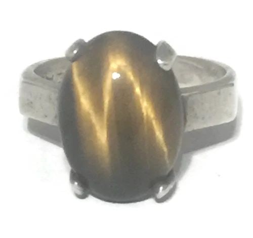 VINTAGE TIGER EYE STERLING SILVER TRIBAL RING SIZE 5.5 WOMEN GIRL ISRAEL (1 of 2)