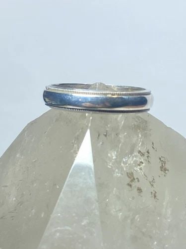 WEDDING RING PLAIN BAND STERLING SILVER WOMEN MEN (1 of 2)