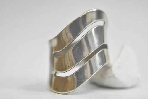 KNUCKLE RING LONG ARMOR BAND STERLING SILVER WOMEN SIZE 6.25 (1 of 2)