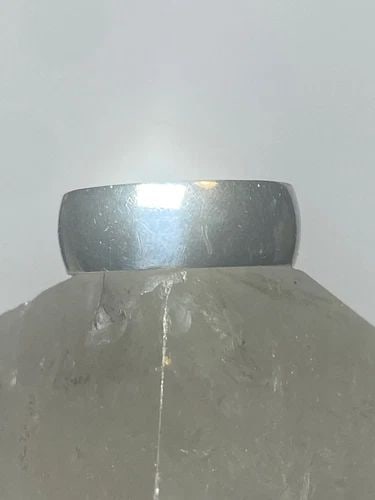 PLAIN RING WIDE WEDDING BAND SIZE 8.25 STERLING SILVER D: PLAIN RING WIDE WEDDING BAND SIZE 8.25 STERLING SILVER D Plain ring wide wedding band size 8 sterling silver d I leave the rings unpolished until I sell .. If the buyer wants the ring polished I will 