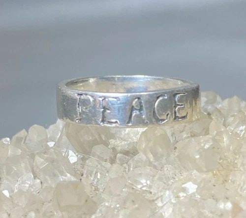 PEACE RING PEACE BAND STERLING SILVER WOMEN GIRLS (1 of 2)