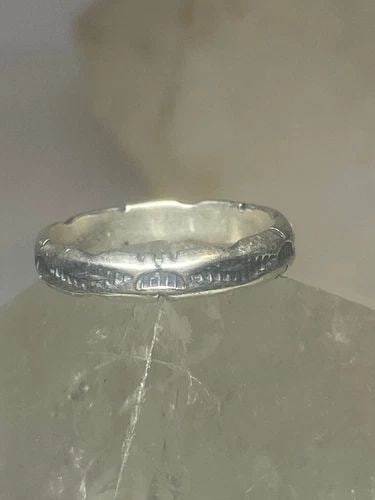 SUN RAYS RING SOUTHWEST BAND SIGNED PINKY STERLING SILVER WOMEN GIRLS (1 of 2)