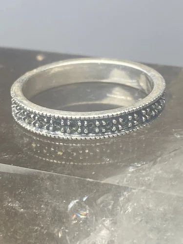 JUDITH JACK RING STACKER MARCASITE BAND STERLING SILVER WOMEN GIRLS: JUDITH JACK RING STACKER MARCASITE BAND STERLING SILVER WOMEN GIRLS Judith Jack ring stacker marcasite band sterling silver women girls Size 6 Weight 2.1g Band Width 1/8"