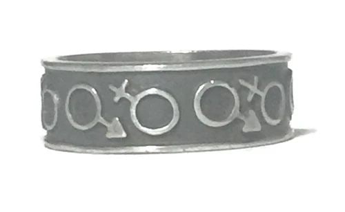 VINTAGE FEMALE SYMBOL WOMENS MARCH RING BAND GIRL WOMEN SIZE 9: VINTAGE FEMALE SYMBOL WOMENS MARCH RING BAND GIRL WOMEN SIZE 9 Female Women Symbol Vintage Sterling Silver Ring Band Size 9 Weight 5.8g Band Width 1/4" Rings are Delivered in a Gift Box