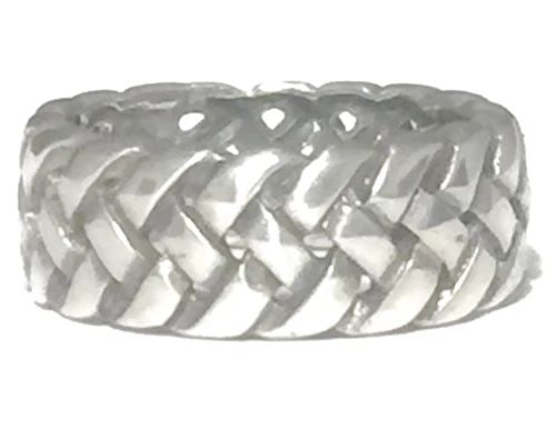 VINTAGE ROPE WOVEN BAND STERLING SILVER SOUTHWEST THUMB RING BOHO SIZE 6.50: VINTAGE ROPE WOVEN BAND STERLING SILVER SOUTHWEST THUMB RING BOHO SIZE 6.50 Vintage Woven Rope Sterling Silver Band or Ring A Handmade Southwest Ring or Band Size 6.50 Between a Size 6.50 & Size 6.75 