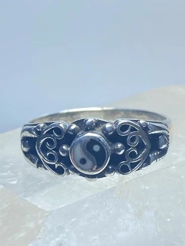 YIN YANG RING FILIGREE BAND STERLING SILVER WOMEN (1 of 2)