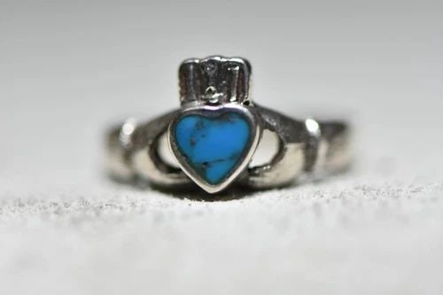 CLADDAGH RING LOVE FRIENDSHIP TURQUOISE STERLING SILVER WOMEN GIRLS: CLADDAGH RING LOVE FRIENDSHIP TURQUOISE STERLING SILVER WOMEN GIRLS CLADDAGH RING LOVE FRIENDSHIP TURQUOISE STERLING SILVER WOMEN GIRLS