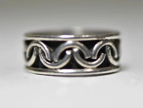 ROPE RING CHAIN PINKY BAND STERLING SILVER WOMEN GIRLS: ROPE RING CHAIN PINKY BAND STERLING SILVER WOMEN GIRLS ROPE RING CHAIN PINKY BAND STERLING SILVER WOMEN GIRLS