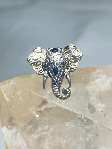 ELEPHANT RING SIZE 5.25 LONG FACE STERLING SILVER WOMEN GIRLS (1 of 2)