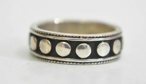 BEADED BAND VINTAGE RING WOMEN STERLING SILVER SIZE 6.25 (1 of 2)