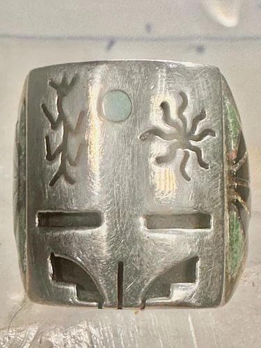 FERNANDO BENALLY RING SIZE 8.25 NAVAJO STERLING SILVER WOMEN MEN: FERNANDO BENALLY RING SIZE 8.25 NAVAJO STERLING SILVER WOMEN MEN Fernando Benally ring size 8.25 Navajo sterling silver women men From the "Medicine Mask" collection. The corn plant on the ring repres