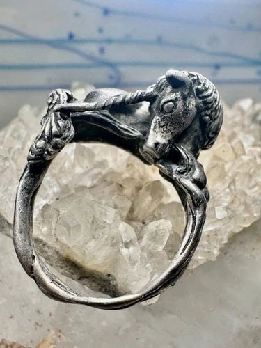 UNICORN RING JAMES YESBERGER SIZE 7 HORSE W HORN STERLING SILVER WOMEN (1 of 2)