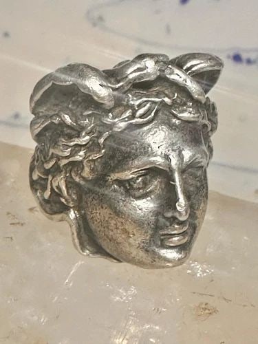 FACE RING MERCURY GRECO ROMAN CLASSICAL FACE BAND SIZE 7.50 STERLING SILVER WOME (1 of 2)