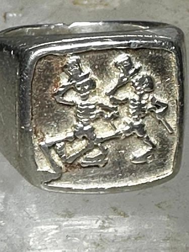 DANCING SKELETONS RING TOP HAT BAND SIZE 6 STERLING SILVER MEN WOMEN (1 of 2)