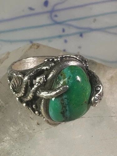 SOUTHWEST FOUR SNAKES SNAKE RING TURQUOISE SIZE 7.25 STERLING SILVER WOMEN MEN (1 of 2)