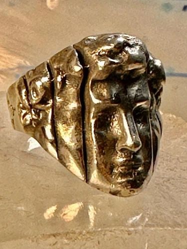 RENAISSANCE MAN RING FACE BAND SIZE 8.75 STERLING SILVER WOMEN MEN: RENAISSANCE MAN RING FACE BAND SIZE 8.75 STERLING SILVER WOMEN MEN Renaissance man ring face band size 8.75 sterling silver women men Size 8.75 Weight 22.2g Width. 7/8" Thinnest part of band 3/16"