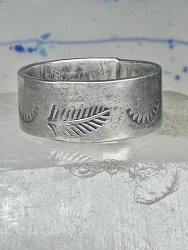 FEATHER RING WEDDING BAND SIZE 11 BY CARLOS DIAZ SOUTHWEST STERLING SILVER MEN (1 of 2)
