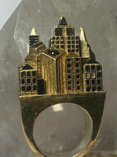 CITY SCAPE SIZE 11.25 RING BUILDINGS ARCHITECTURAL BAND (1 of 2)