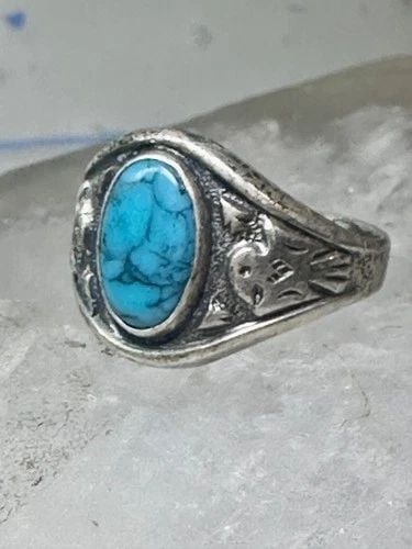 NAVAJO PHOENIX BELL TRADING RING TURQUOISE BAND SIZE 5.75 STERLING SILVER WOMEN: NAVAJO PHOENIX BELL TRADING RING TURQUOISE BAND SIZE 5.75 STERLING SILVER WOMEN Navajo Phoenix Bell trading Ring Turquoise Band size 5.75 sterling silver women girls Size 5.75 Weight 4g Width 1/2" Thi