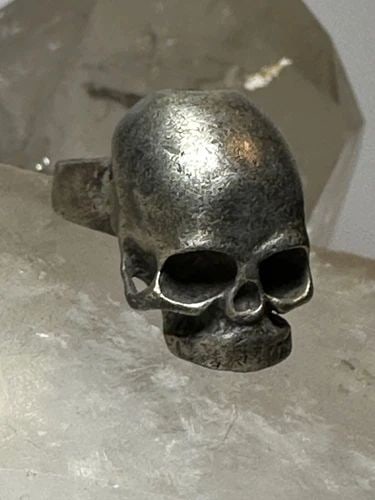 SKULL RING SIZE 7.75 BIKER BAND CAST RING DARK 800 SILVER FROM UKRAINE: SKULL RING SIZE 7.75 BIKER BAND CAST RING DARK 800 SILVER FROM UKRAINE Skull ring size 7.75 biker band cast ring dark 800 silver from Ukraine I leave the rings unpolished until I sell .. If the buyer 
