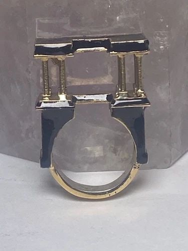 ARCHITECTURAL RING NEOCLASSICAL COLUMNS BAND STERLING SILVER WOMEN (1 of 2)