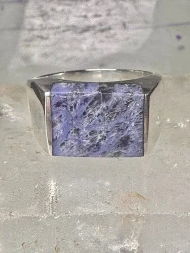 SODALITE RING SIZE 12 SOUTHWESTERN STERLING SILVER WOMEN MEN: SODALITE RING SIZE 12 SOUTHWESTERN STERLING SILVER WOMEN MEN Sodalite ring size 12 southwestern sterling silver women men Size 12 Weight 19.8g Length 7/16 Width. 5/8"" Thinnest part of band 1/4"