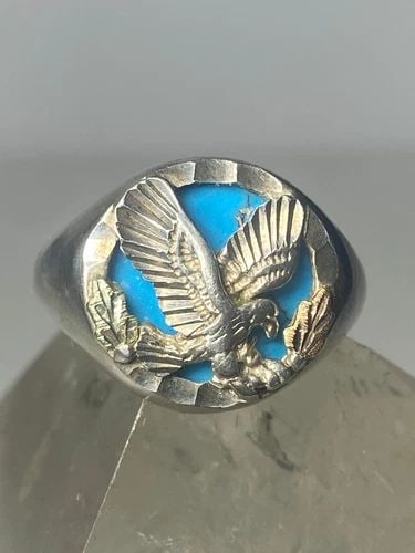 EAGLE RING SIZE 12 EAGLE BAND STERLING SILVER WOMEN MEN (1 of 2)