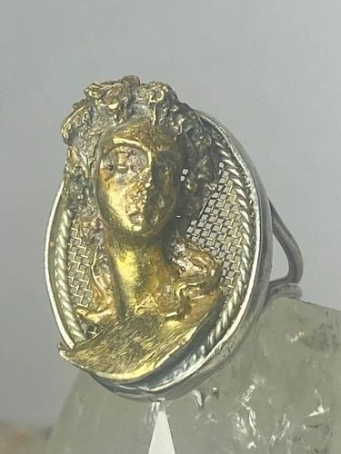 CLASSICAL FACE SIZE 7 RING THREE DIMENSIONAL BAND STERLING SILVER WOMEN (1 of 2)
