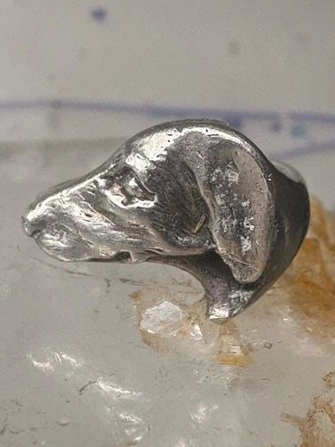 DACHSHUND RING SIZE 5.25 MINI DACHSHUND DOG HEAD BAND STERLING SILVER WOMEN GIR (1 of 2)