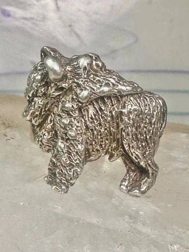BUFFALO RING ANIMAL BAND SIZE 9 STERLING SILVER WOMEN MEN (1 of 2)