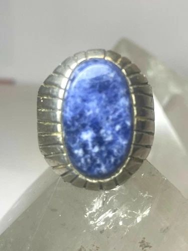 BLUE LAPIS? SODALITE RING SIZE 12.75 SOUTHWEST STERLING SILVER WOMEN MEN (1 of 2)