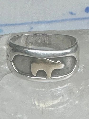 BEAR RING SIZE 6 TC CASE BAND STERLING SILVER 14K OVER THE BEAR WOMEN MEN: Bear ring size 6 TC Case band sterling silver 14K over the bear women men Size 6 Weight. 4.3g Width. 5/16" Thinnest part of band 3/16"