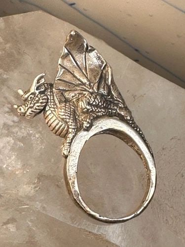 DRAGON RING DETAILED BAND SIZE 9.50 STERLING SILVER WOMEN MEN (1 of 2)