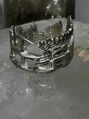 HOLLYWOOD RING CITY ARCHITECTURAL BAND SIZE 6 STERLING SILVER WOMEN (1 of 2)