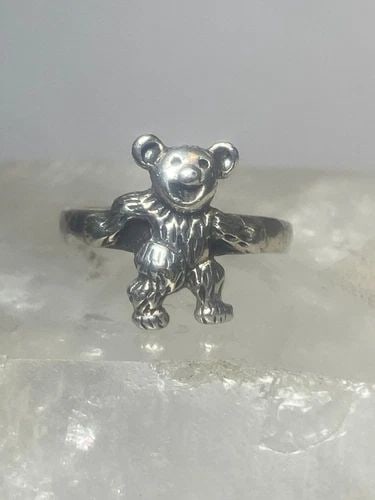 BEAR RING SIZE 7.75 MARCHING DANCING BAND STERLING SILVER WOMEN (1 of 2)
